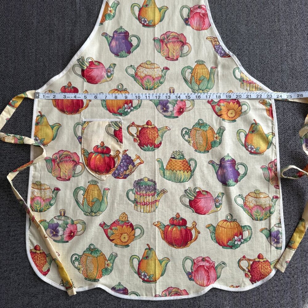 Full Apron Adorable Teapots Baking Cooking Crafting Workwear - Picture 16 of 16